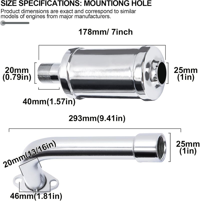 Sofo Upgraded Exhaust Header Pipe Muffler for Predator 212cc Coleman CT200u BT200X KT196 B200R Baja MB200 Go Kart Mini Bike for 196cc 224cc 200cc Performance Parts w/Heat Shield Tape - Image 4